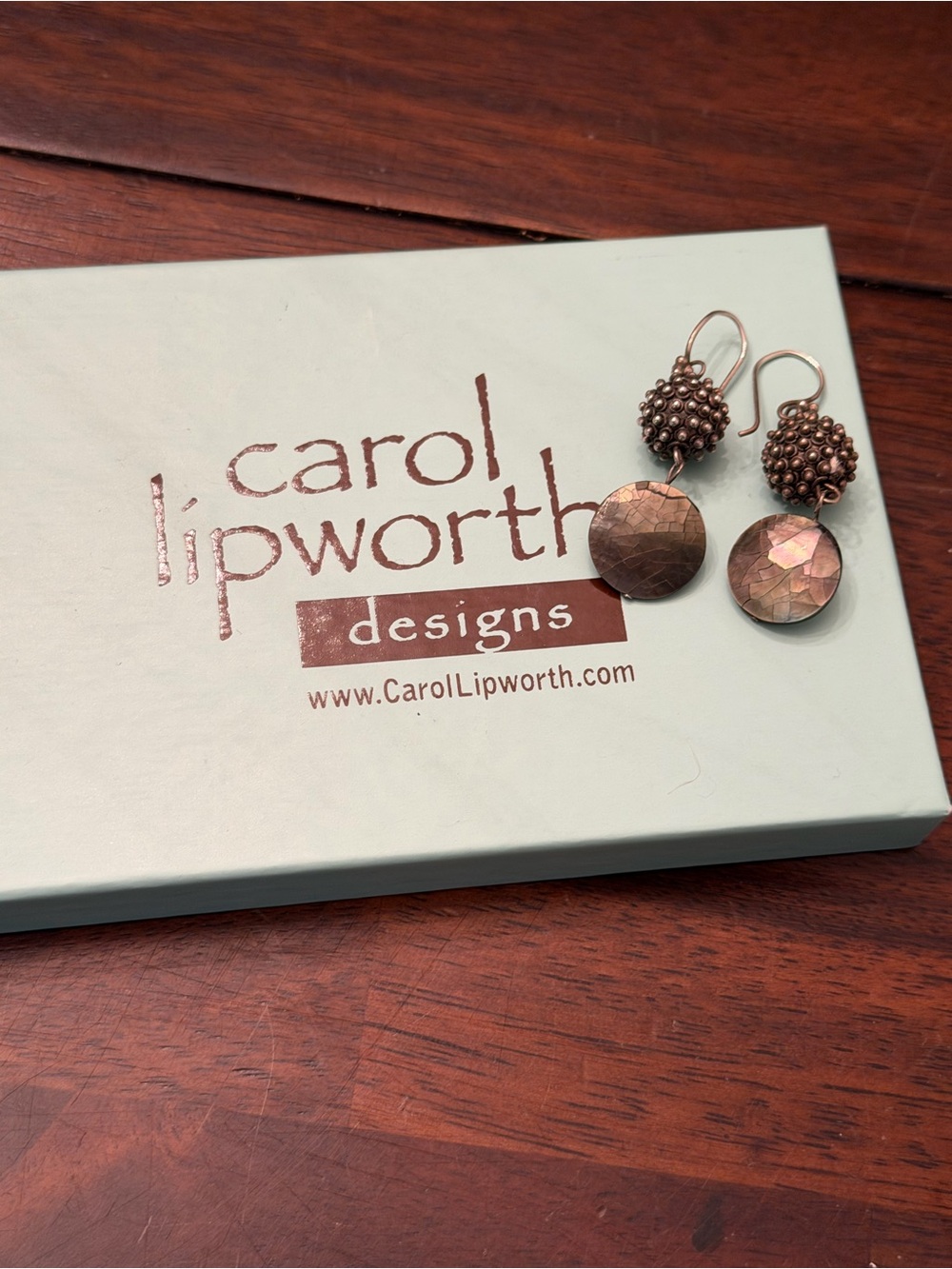 Carol Lipworth Designs silver and black mother of pearl earrings